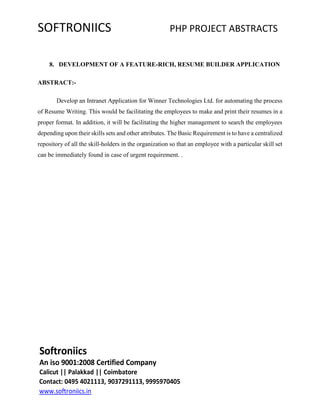 Project titles with abstract php | PDF