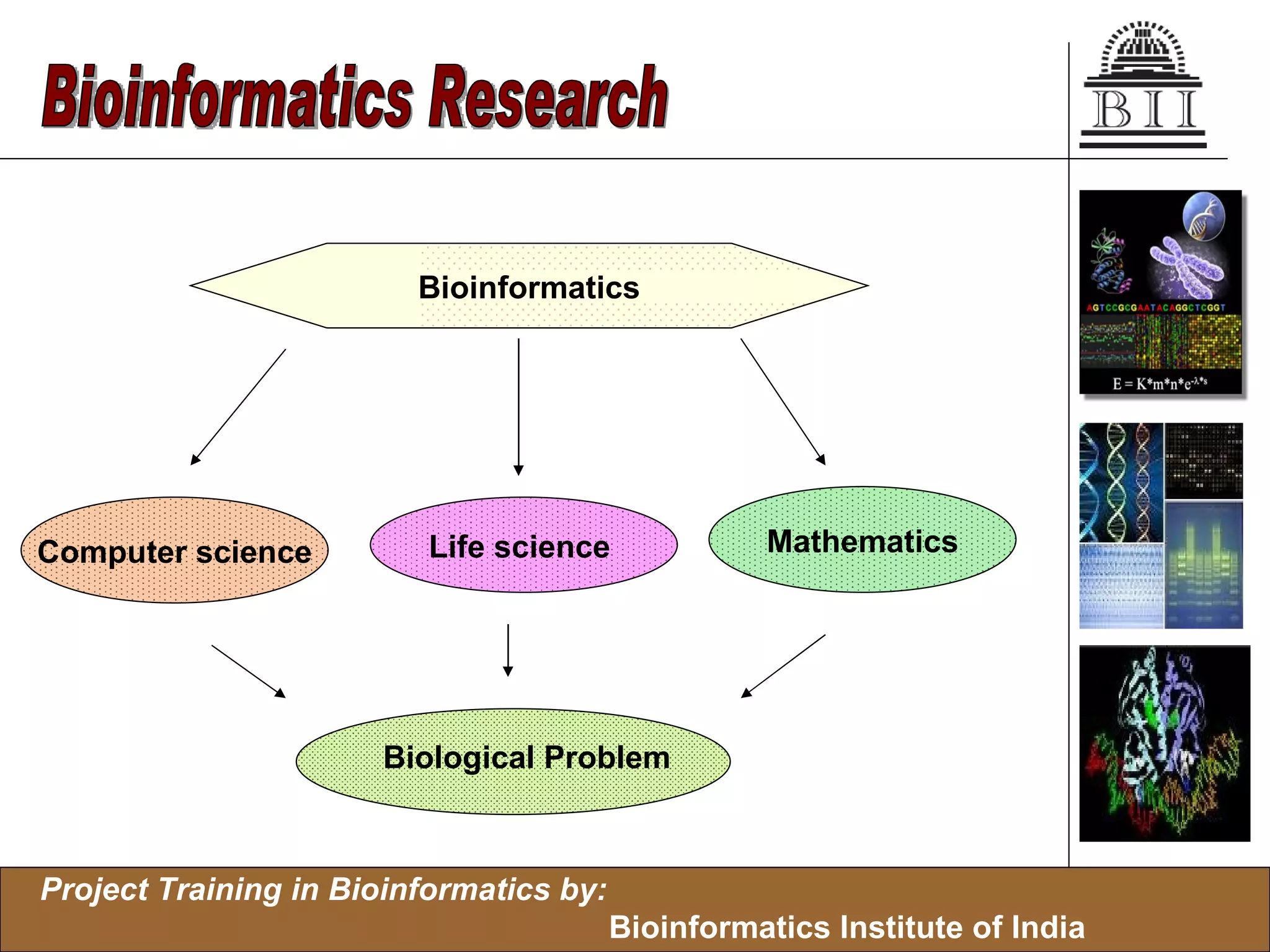 Life science  Biological Problem Computer science Mathematics Bioinformatics Bioinformatics Research 