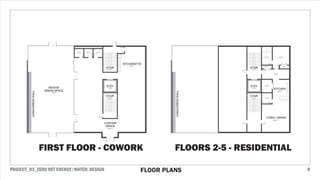 PROJECT_03_ZERO NET ENERGY/WATER: DESIGN 8FLOOR PLANS
FIRST FLOOR - COWORK FLOORS 2-5 - RESIDENTIAL
 