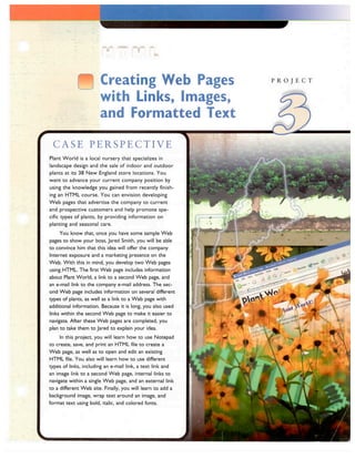 Project 03 Creating Web Pages with Links, Images, and Formatted Text
