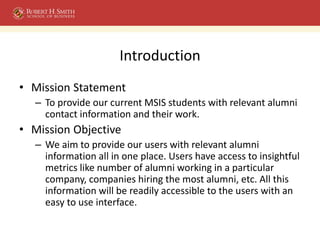 Terps MSIS - A DBMS System for Alumni | PDF