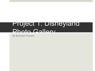 Project 1: Disneyland
Photo GalleryBy Brandon Powers
 