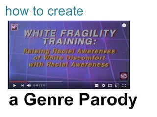 how to create
a Genre Parody
 