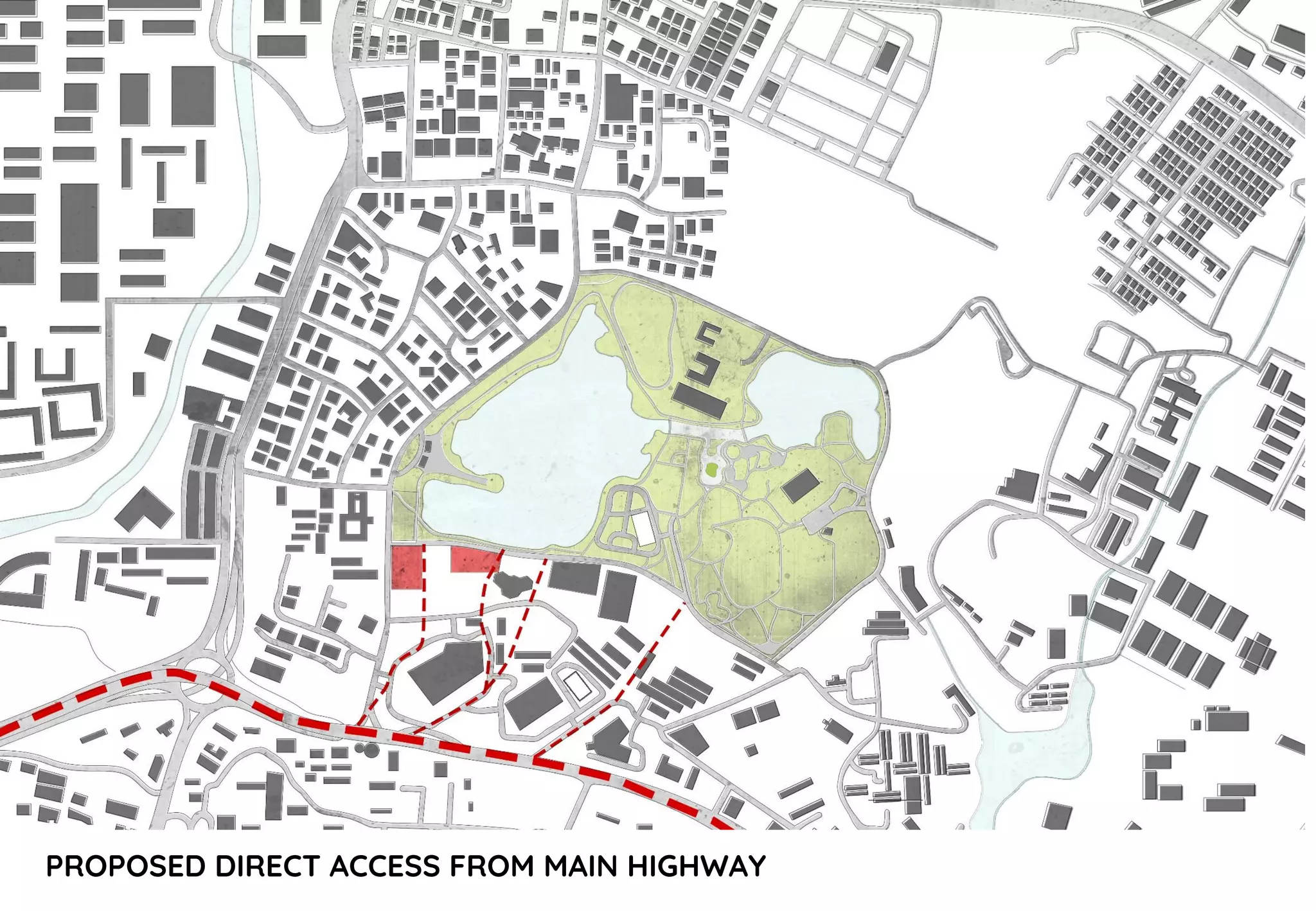 PROPOSED DIRECT ACCESS FROM MAIN HIGHWAY
 