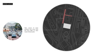 NOISE LEVEL
Main source of noise
pollution that come from
the busy traﬃc on Jalan
Sultan Hishamuddin.
 
