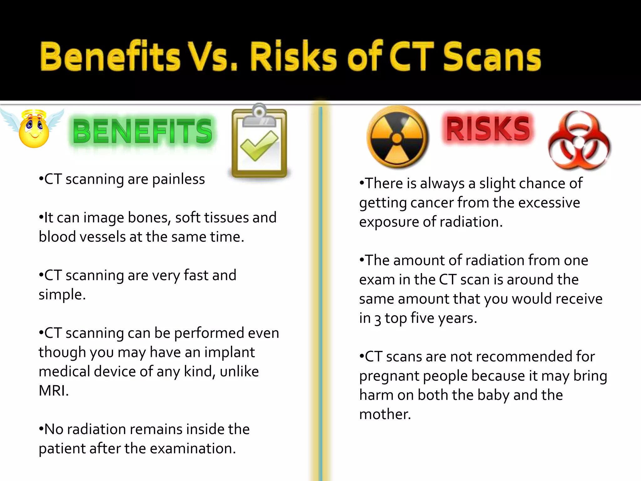 CT scans are used to scan parts of your body such as:  organs, bones, soft tissue and blood vessels.