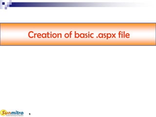 5
Creation of basic .aspx file
 