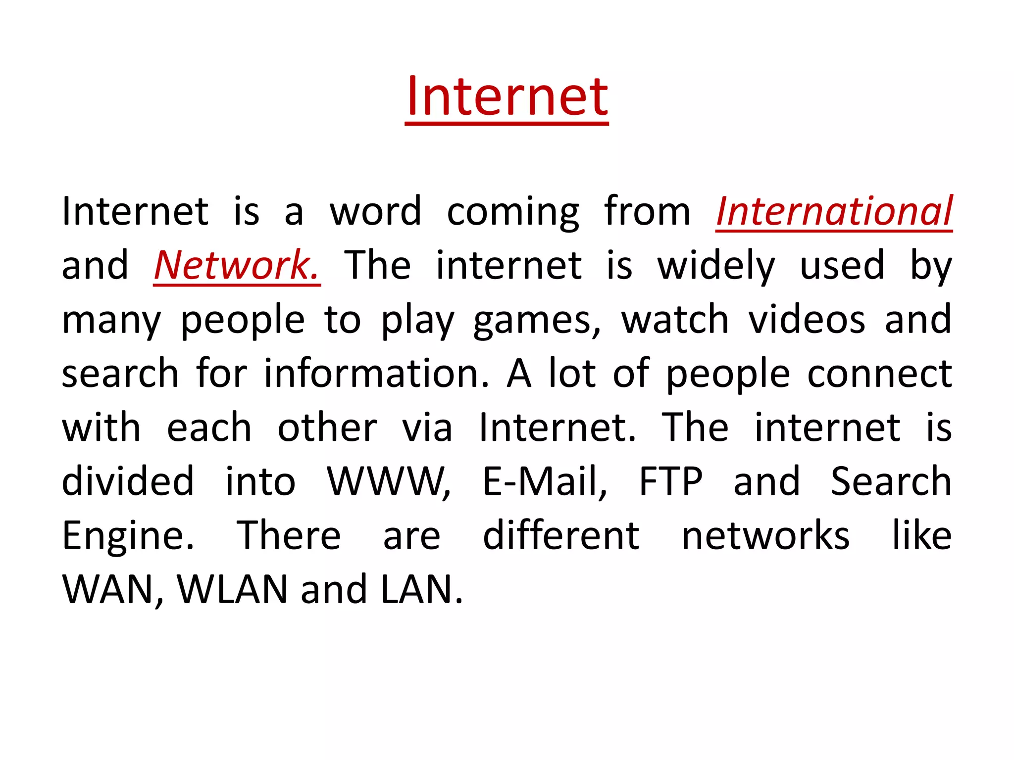The Internet Project for Mr.Borg Computing | PPTX | Internet | Computing