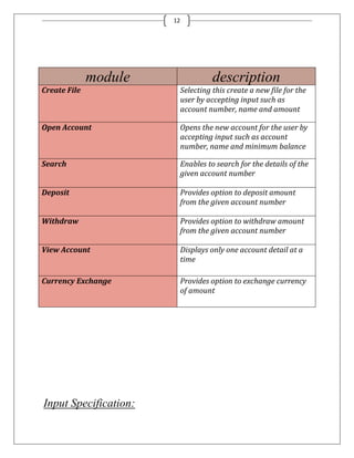 documentation on bank management system | DOCX