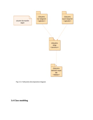 Fig 3.3.1 Subsystem decomposition diagram
3.4 Class modeling
 