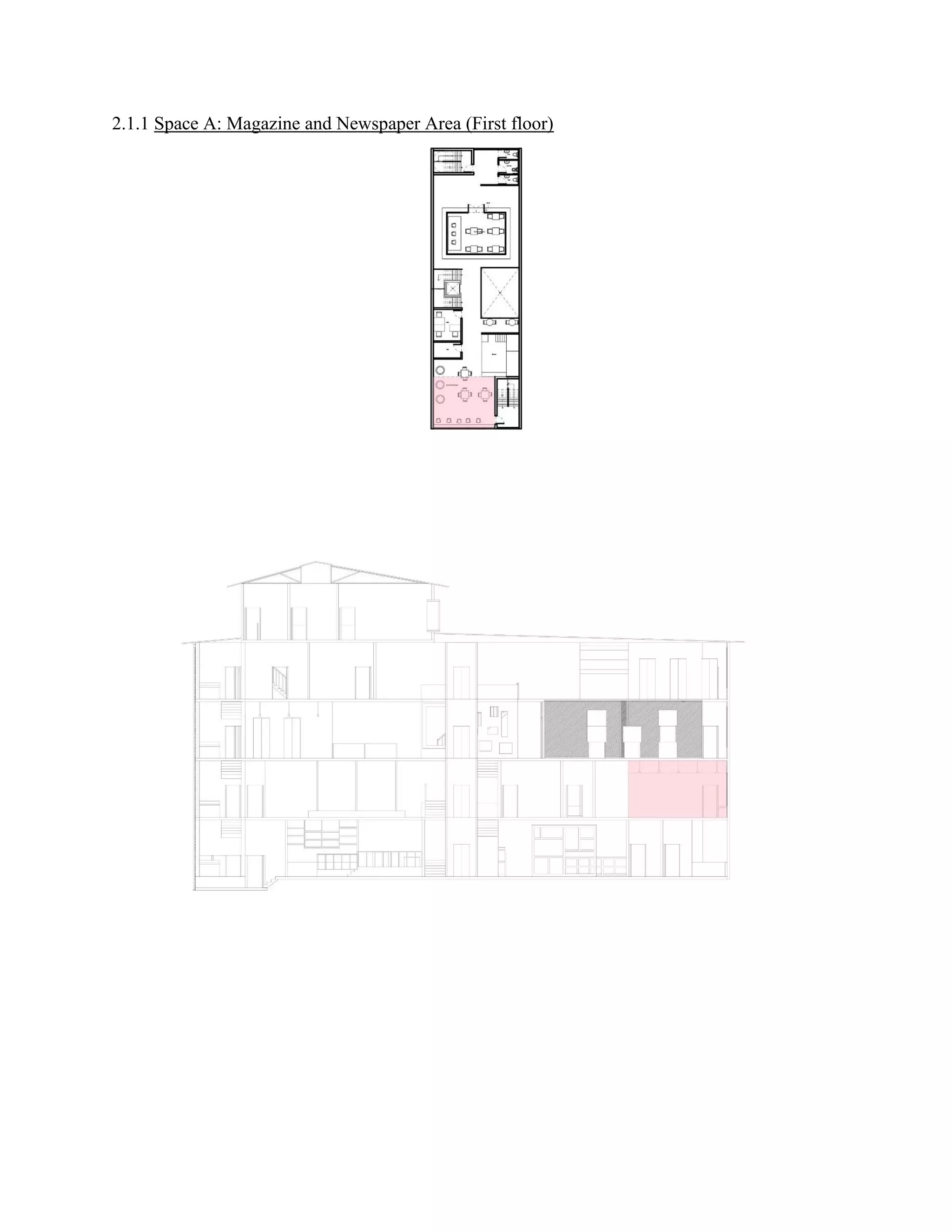 2.1.1 Space A: Magazine and Newspaper Area (First floor)
 