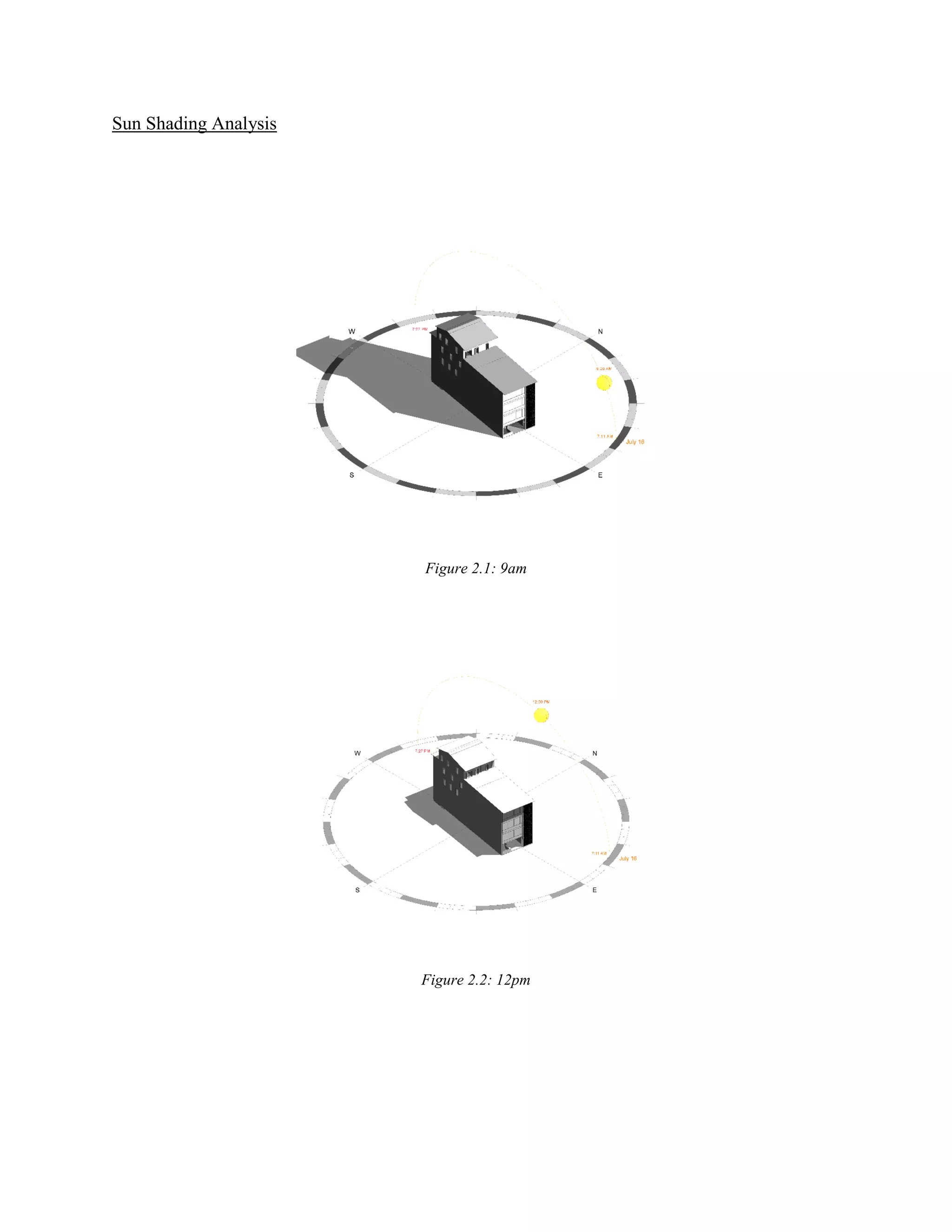 Sun Shading Analysis
Figure 2.1: 9am
Figure 2.2: 12pm
 