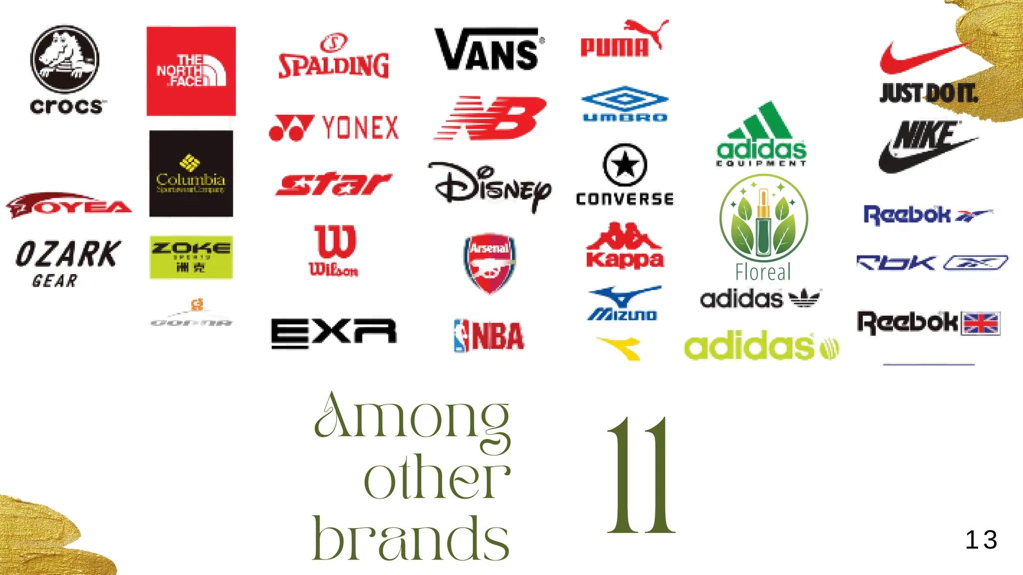 11
Among
other
brands
Floreal
13
 