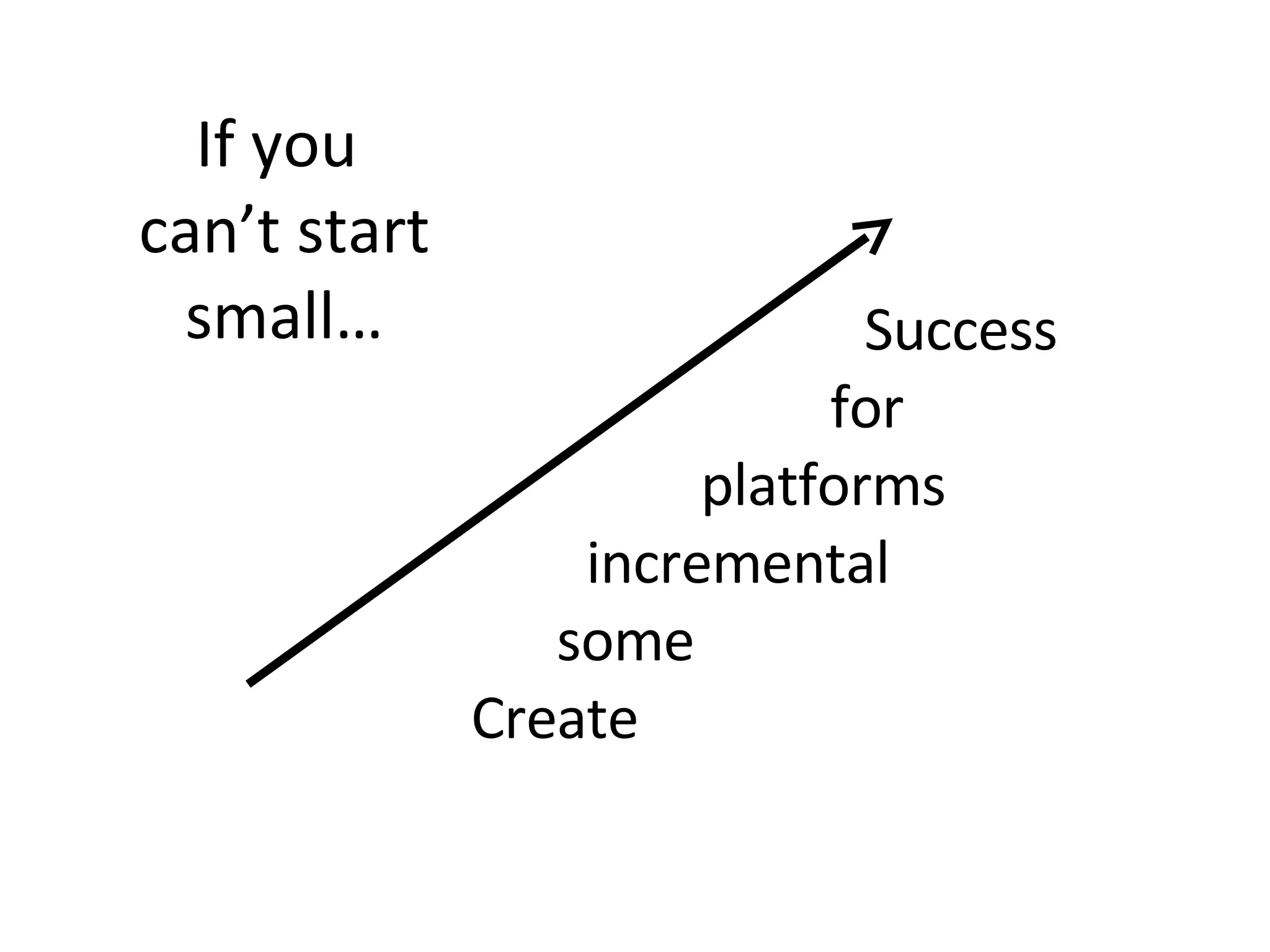 If you  can’t start small… Success for  platforms  incremental  some  Create  
