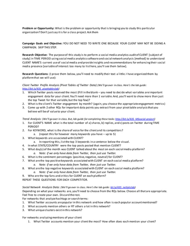 Social Media Digital Analytics Project for Communication Research | PDF