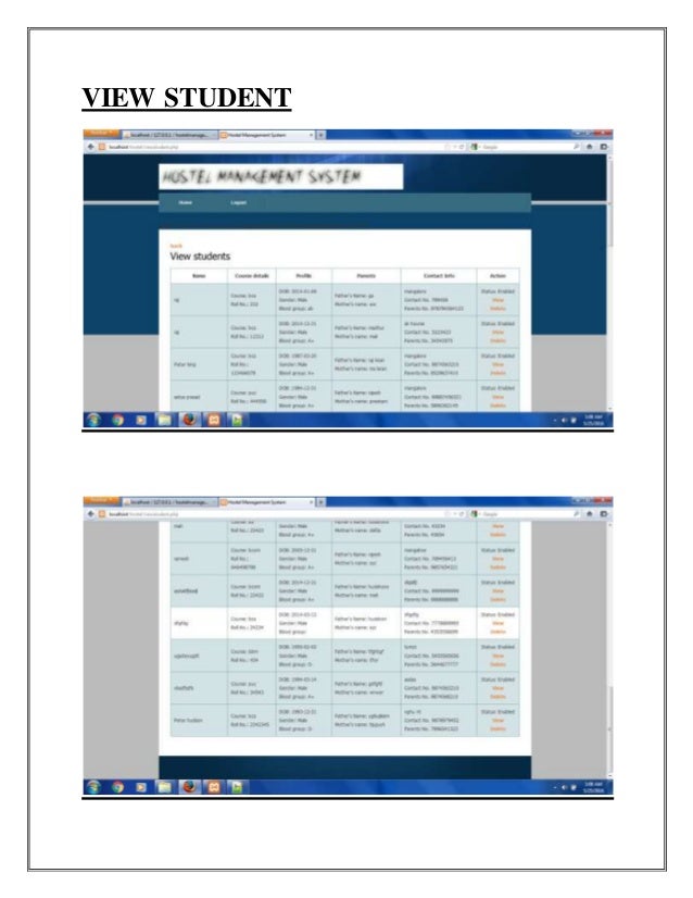 Hostel Management system Report