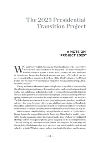 Project 2025 - Mandate for Leadership: The Conservative Promise | PDF