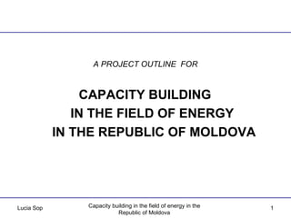 A PROJECT OUTLINE  FOR   CAPACITY BUILDING  IN THE FIELD OF ENERGY  IN THE REPUBLIC OF MOLDOVA 