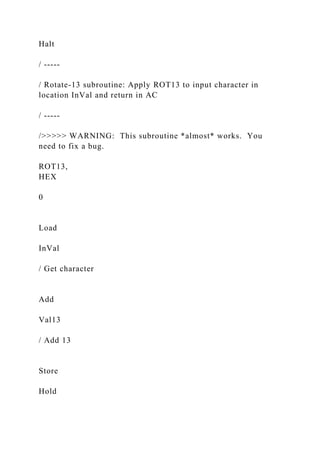 Project 2 MARIE Start code at bottom of document1. IntroductionT.docx