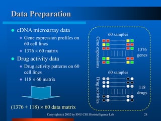 Copyright (c) 2002 by SNU CSE Biointelligence Lab 28
Data Preparation
 cDNA microarray data
 Gene expression profiles on...