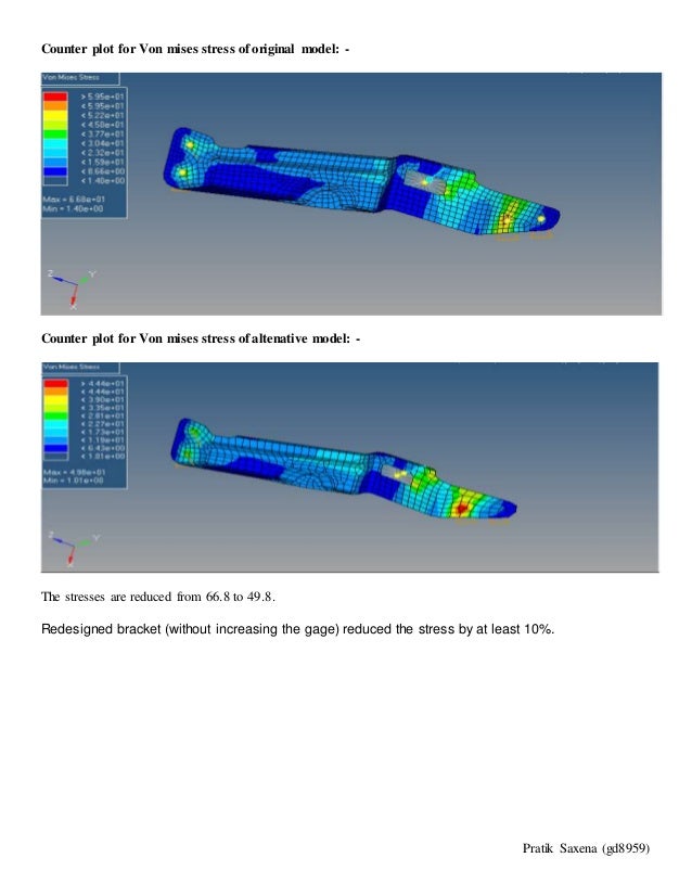 Analysis of Bracket for stress performance
