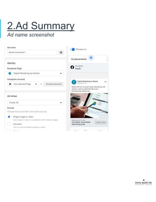 2.Ad Summary
Ad name screenshot
 