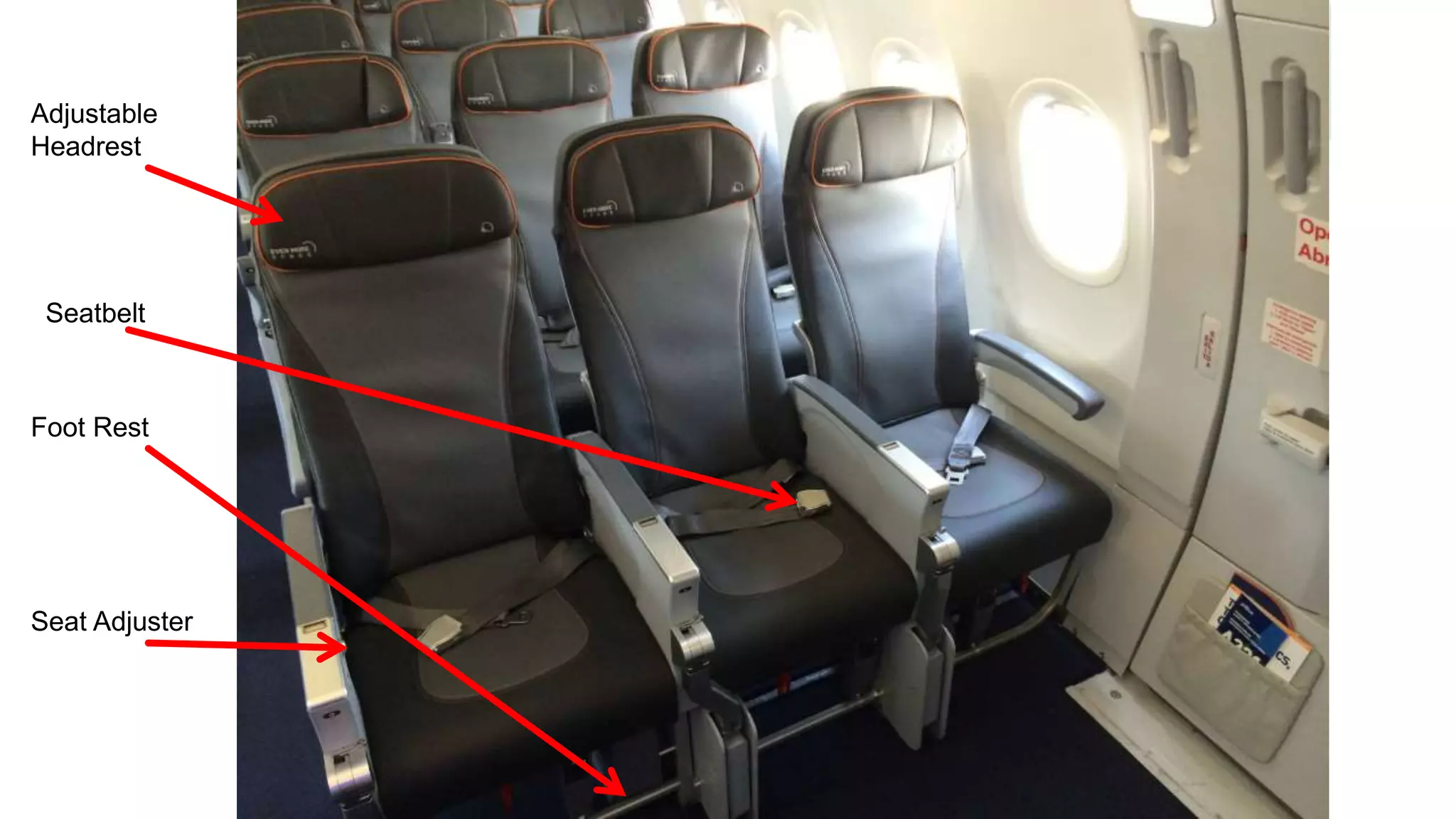 Seatbelt
Adjustable
Headrest
Seat Adjuster
Foot Rest
 