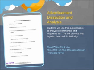 Assessment ProceduresImage that ConnectsStudent should present this collage.  Could be a grade.Look for:Did the project help them to see the big picture, the core meaning of the content?Information DeliveryStudents could be required to take notes, those could be graded.After these activities, a test or quiz could be given.Look for:Did they understand the material?	Do they know the difference between the important information versus the substantiating details?