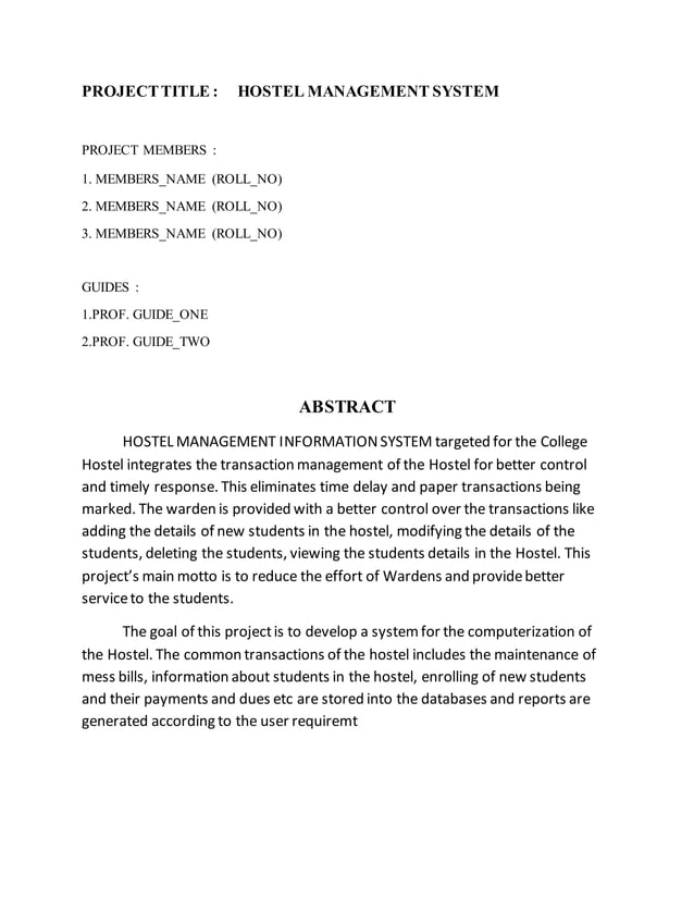 Project abstract demo