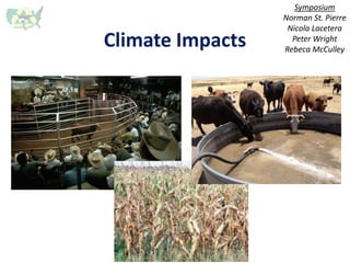 Climate Impacts
Symposium
Norman St. Pierre
Nicola Lacetera
Peter Wright
Rebeca McCulley
 