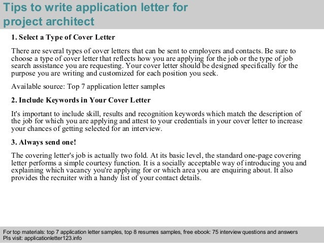 Project Architect Application Letter