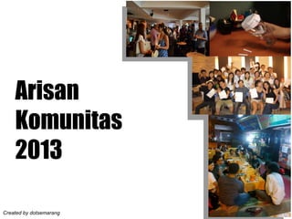 Arisan
    Komunitas
    2013

Created by dotsemarang
 