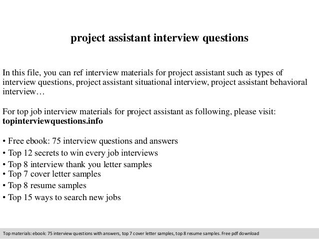 sample cover letter for project assistant