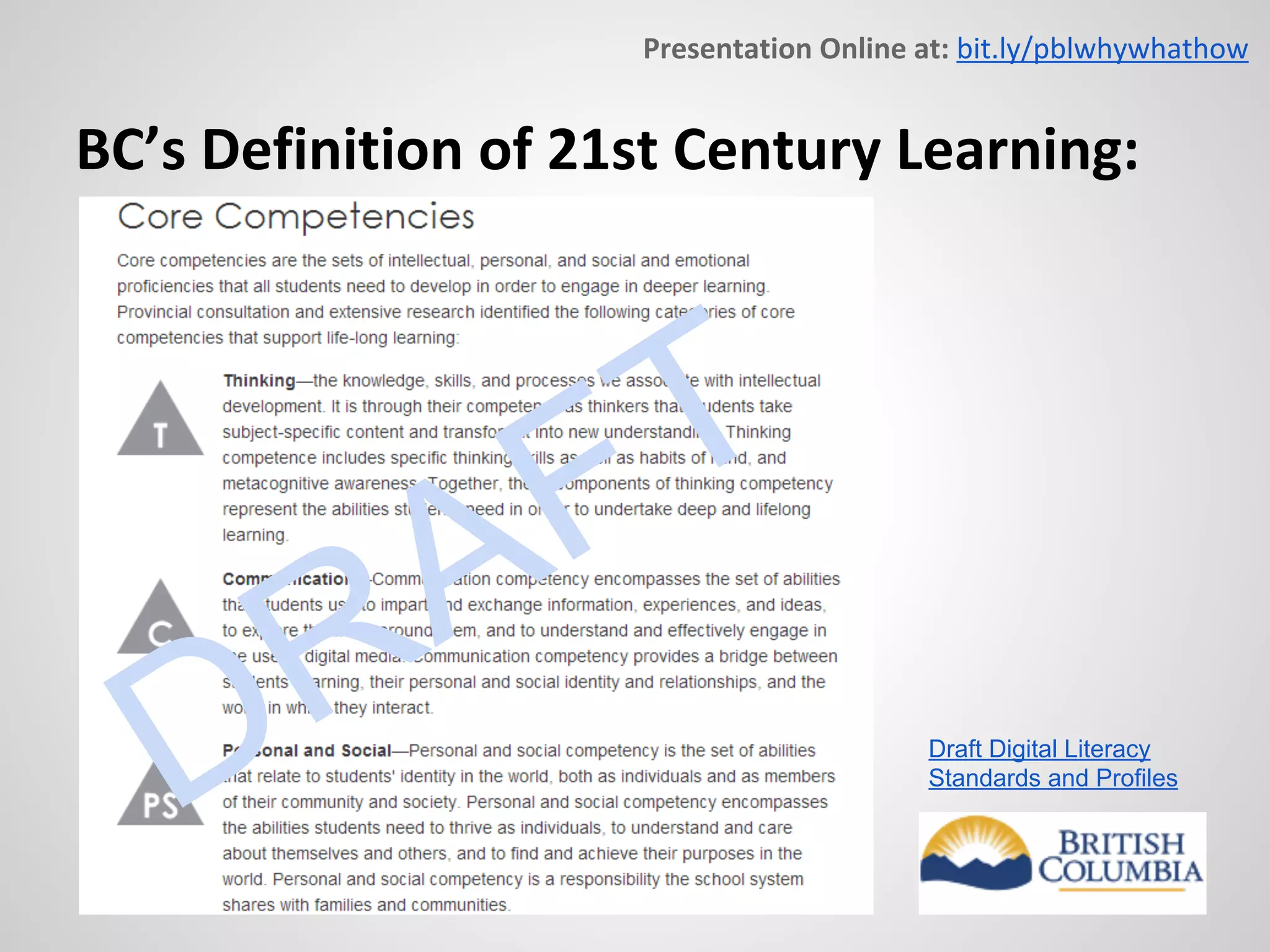Draft Digital Literacy
Standards and Profiles
 