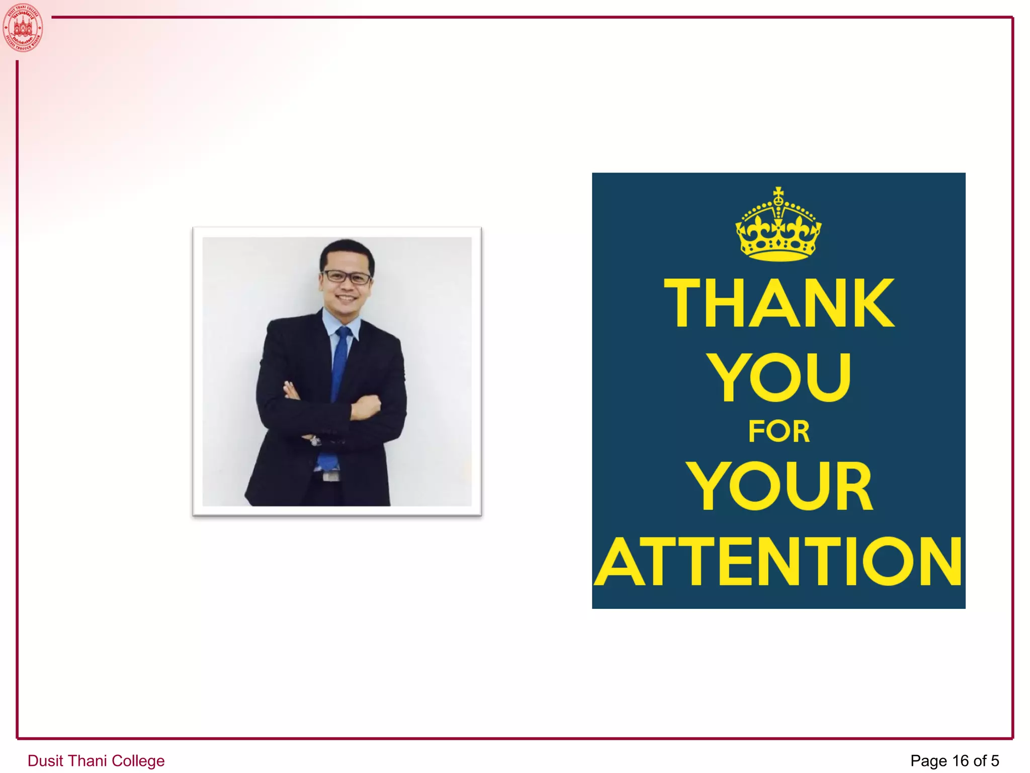 Dusit Thani College Page 16 of 5
 