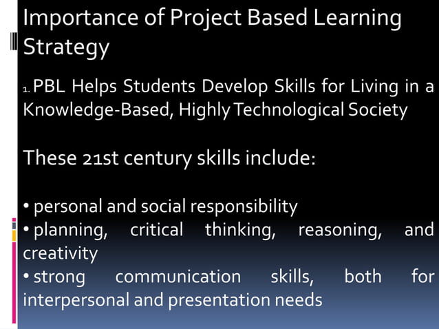 Project based learning strategy | PPT