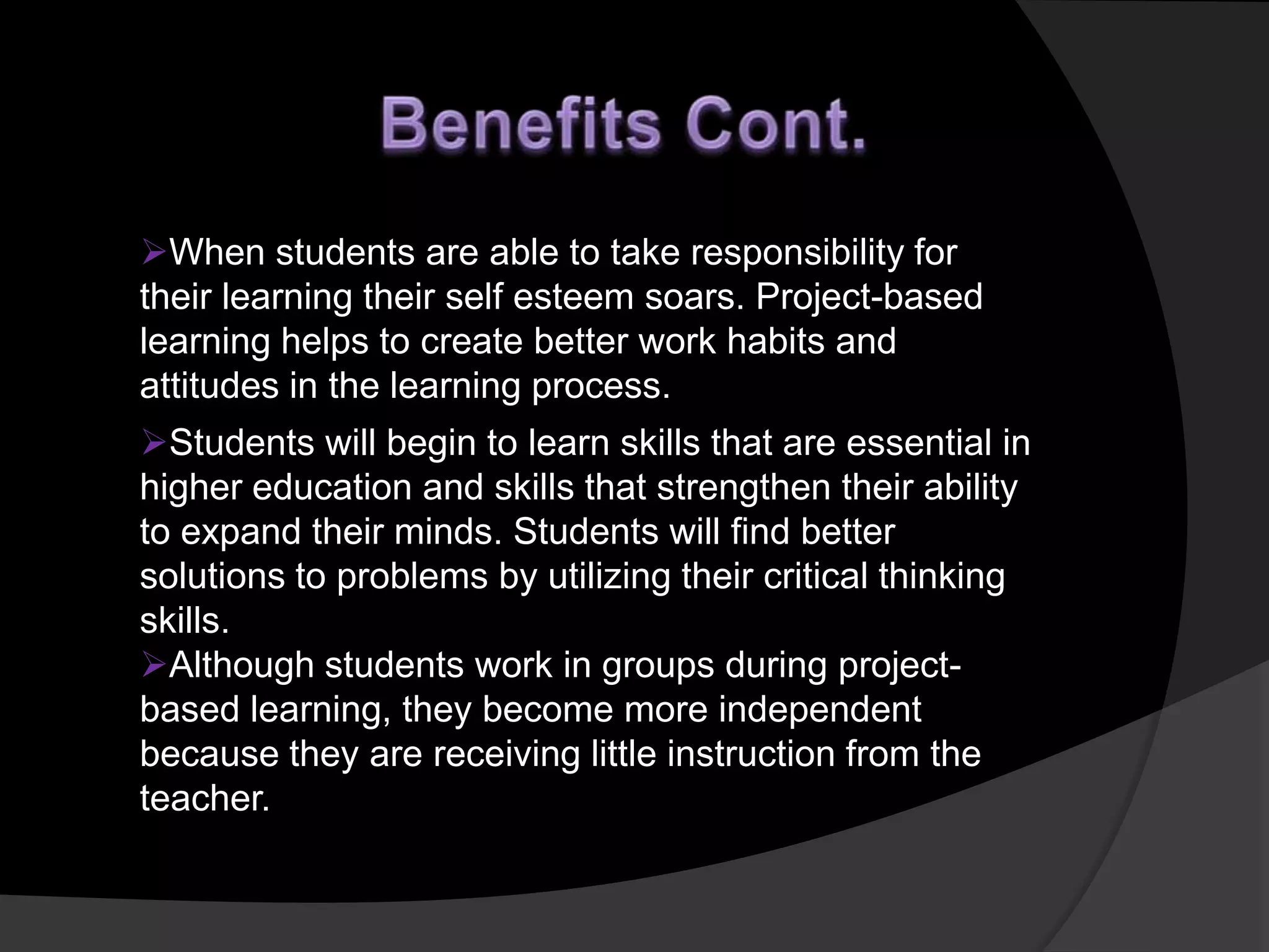 Project based learning & technology | PPTX | Homework and Study | Education