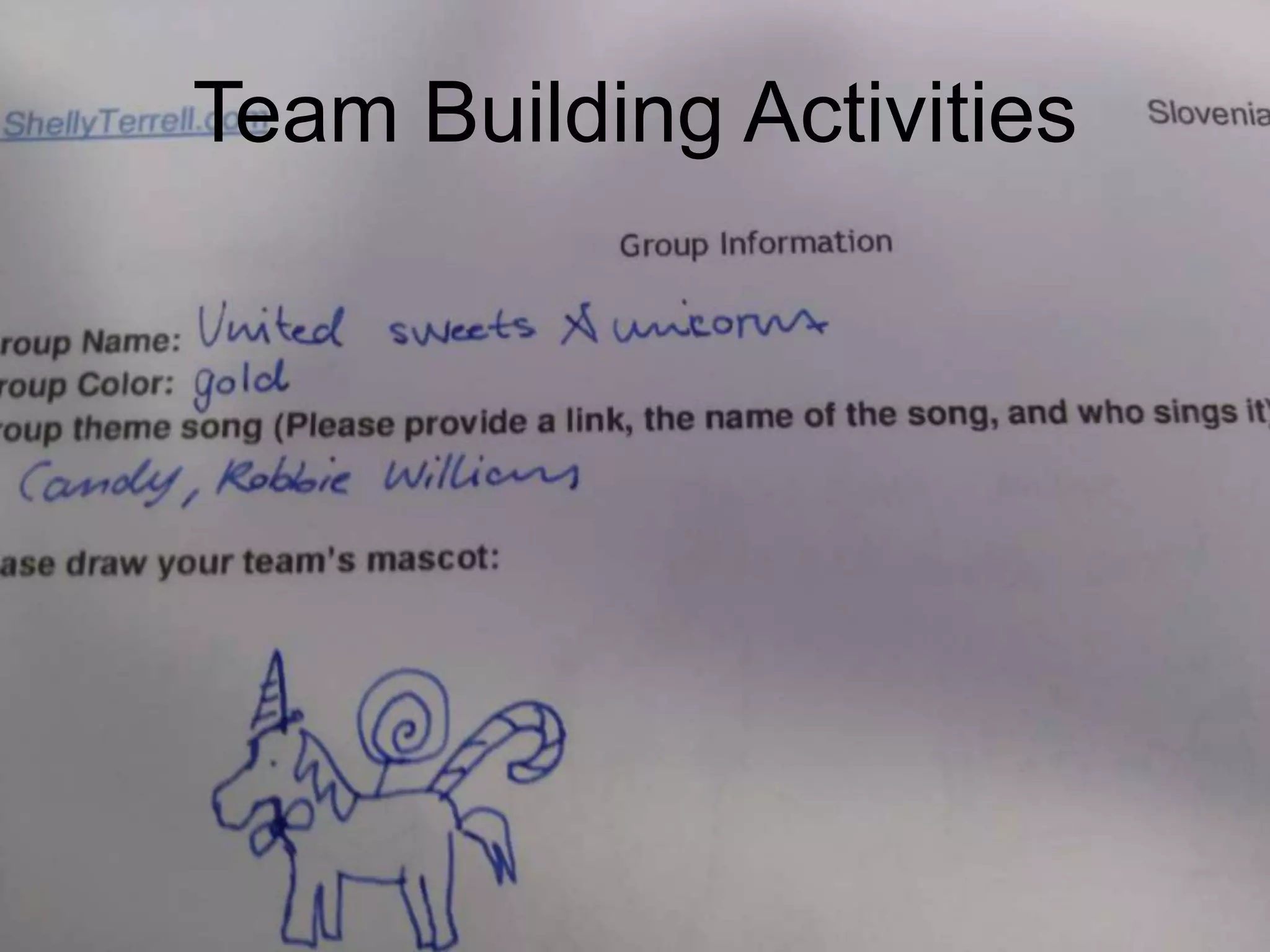 Team Building Activities
 