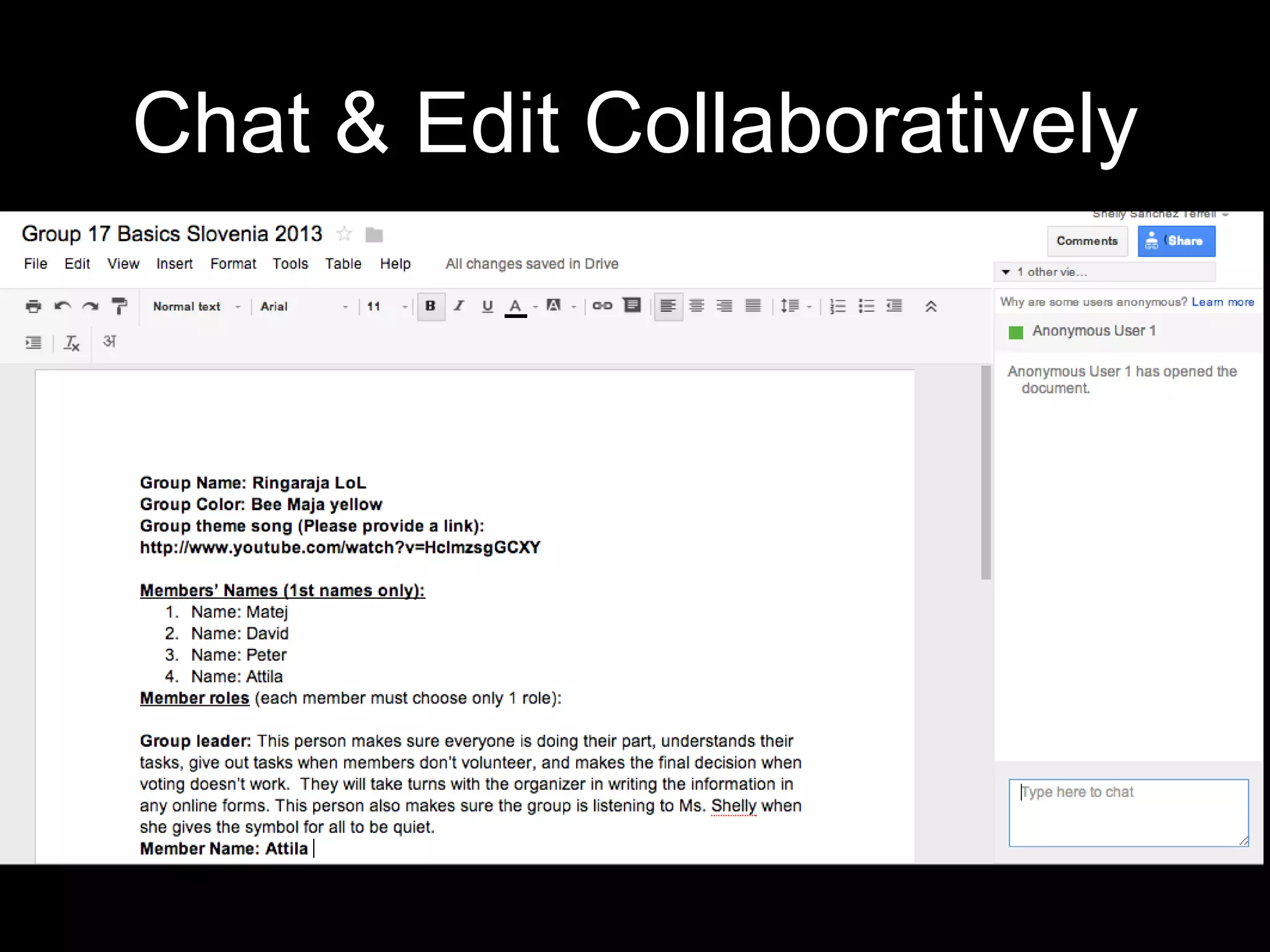 Chat & Edit Collaboratively
 