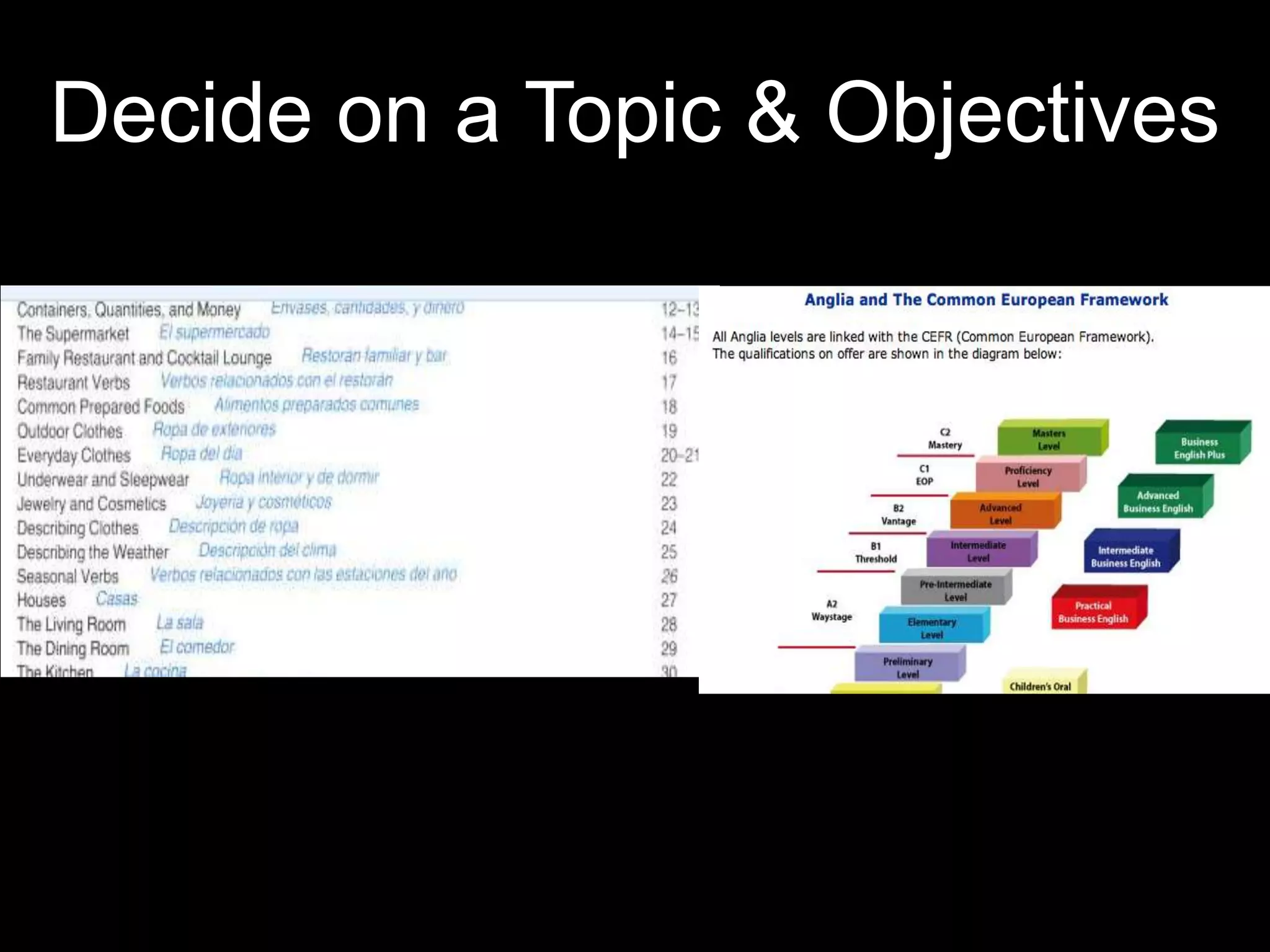 Decide on a Topic & Objectives
 