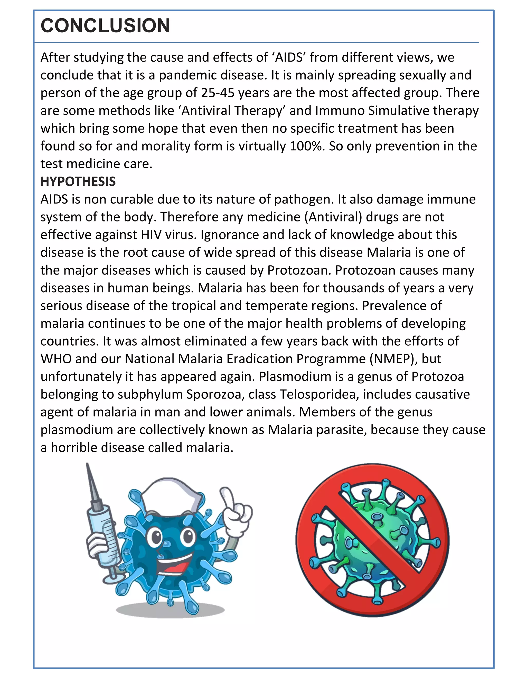 Investigatory Project on Aids | PDF