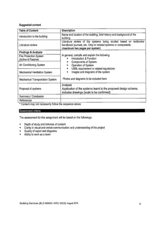 SEM 4 : PROJECT 2 BRIEF BUILDING SERVICES