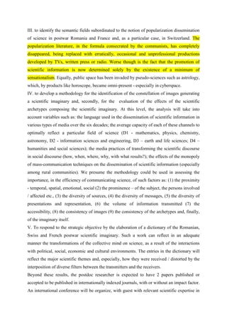 Dynamics of scientific imaginary in Romanian, Swiss and French media
