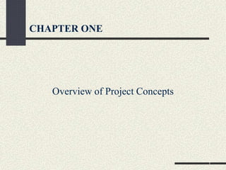 CHAPTER ONE
Overview of Project Concepts
1
 