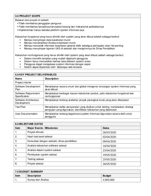 Tugas Mppl 4 Project Charter Sistem Informasi Manajemen Kesehatan P