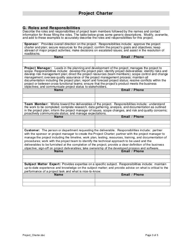 project charter template project charter milestones example