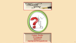 Contact Details:
SN Panigrahi
9652571117
snpanigrahi1963@gmail.com 73
 