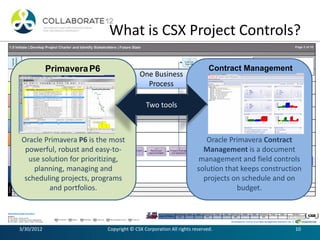 Project controls for csx engineering ppt | PDF