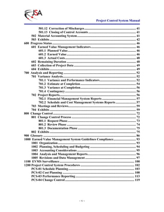 Project Control System Manual | PDF