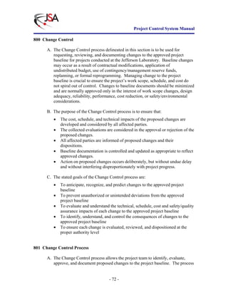 Project Control System Manual | PDF